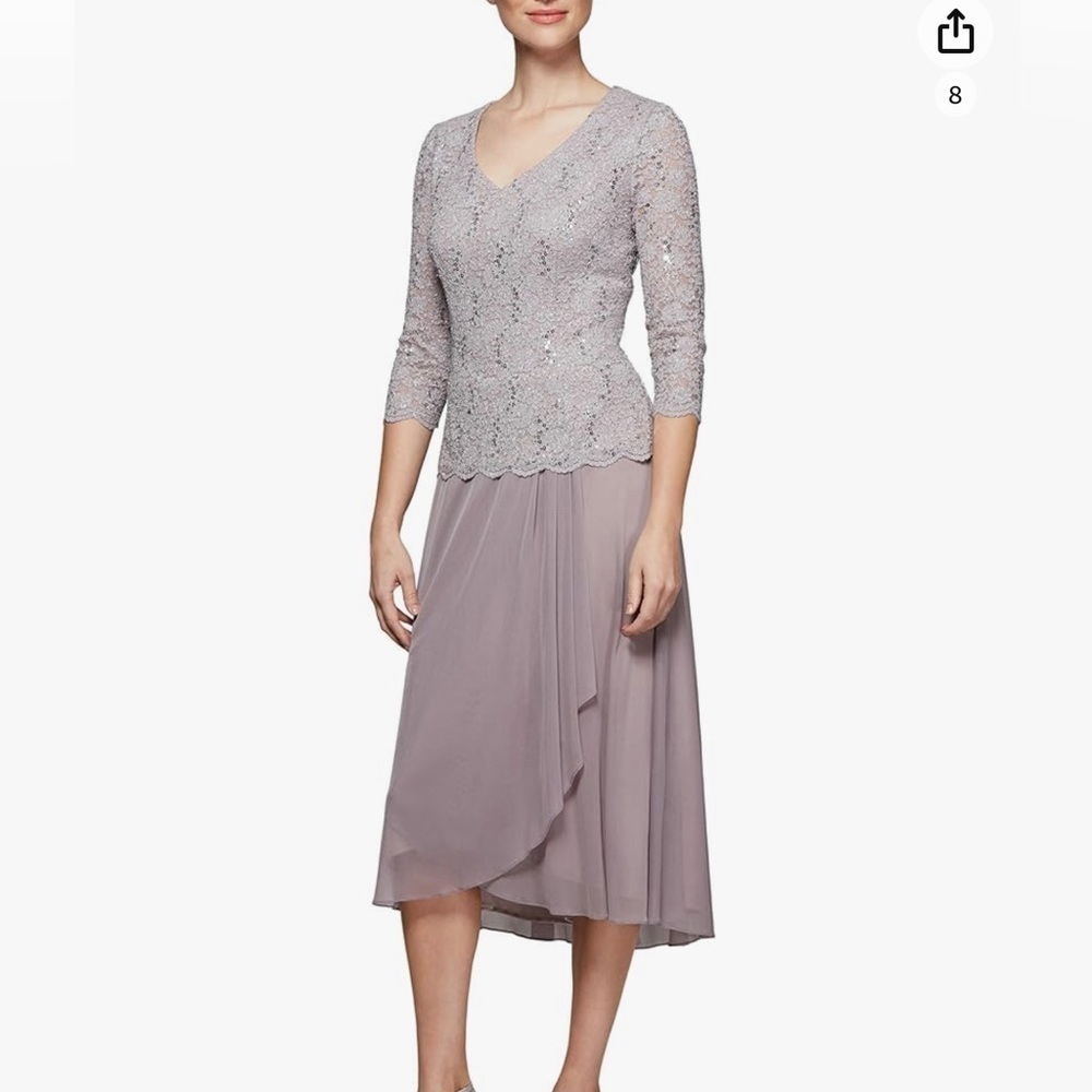 ALEX Evenings Sequined Lace Gown‎ 6